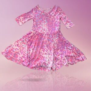 Dot Dot Smile DDS Ballerina Twirl Dress Pink Leopard Animal Print - Size 5/6